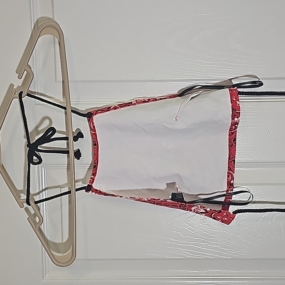 Forever 21 Bandana Shirt Halter Top Open Back Tie Size S - Picture 3 of 4